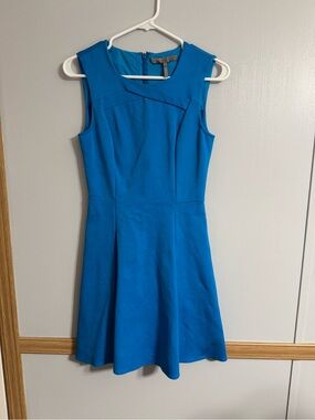 Halston Heritage Sleeveless Gorgeous Blue Fit and Flare Casual Dress Size 2